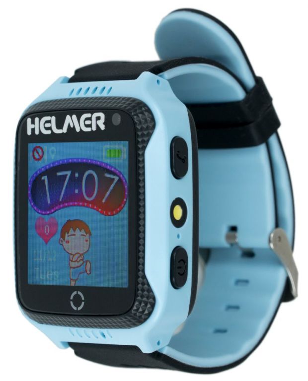 HELMER dětské hodinky LK 707 s GPS lokátorem/ dotykový display/ IP65/ micro SIM/ kompatibilní s Android a iOS/ modré