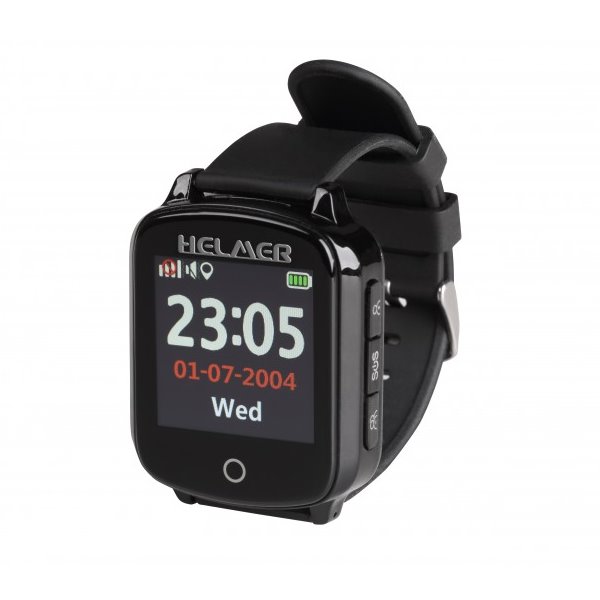 HELMER seniorské hodinky LK 706 s GPS lokátorem/ dot. display/ snímač srdečního tepu/ micro SIM/ IP65/ kom. s Andr., iOS