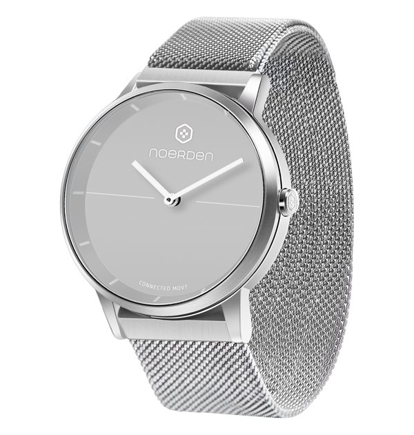 NOERDEN chytré elegantní hybridní hodinky LIFE2+ Grey/ dotyk. safírové sklíčko/ 5 ATM/ výdrž až 6 měsíců/ šedé/ CZ app