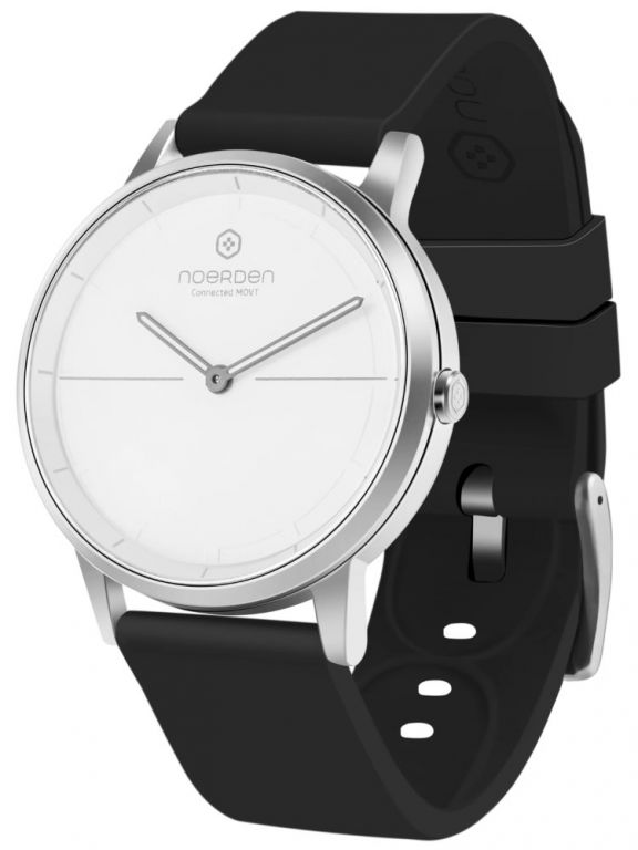 NOERDEN chytré hybridní hodinky MATE2 White & Black/ dotyk. safír. sklíčko/ 5 ATM/ výdrž až 6 měsíců/ bílo-černé/ CZ app