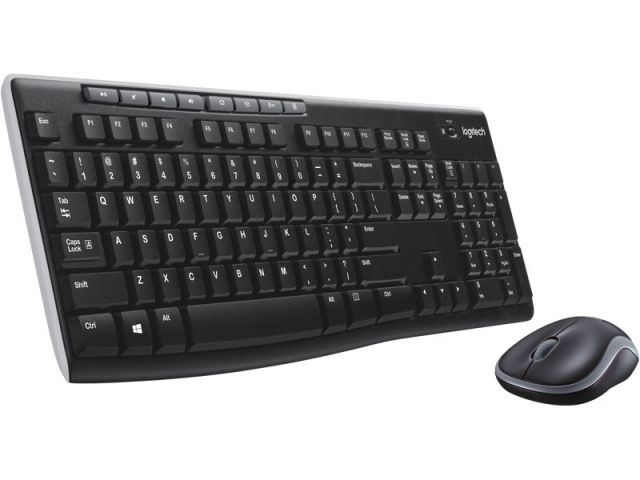Logitech set MK270/ Bezdrátová klávesnice + myš/ 2.4GHz/ USB přijímač/ CZ/ černý