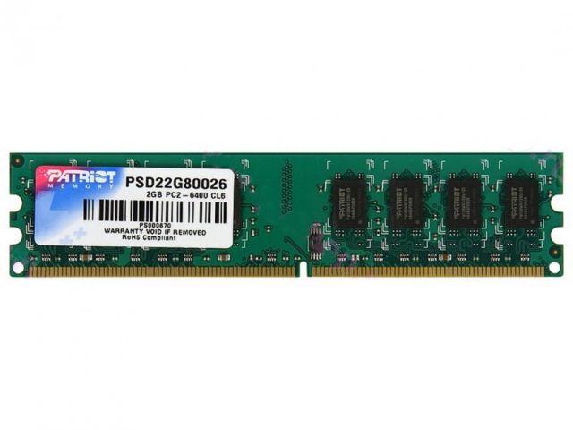 PATRIOT 2GB DDR2 800MHz / DIMM / CL6 / SL PC2-6400