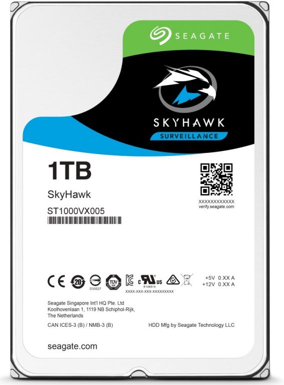 Seagate SkyHawk 1TB HDD / ST1000VX005 / Interní 3,5" / 5900 rpm / SATA 6Gb/s / 64MB