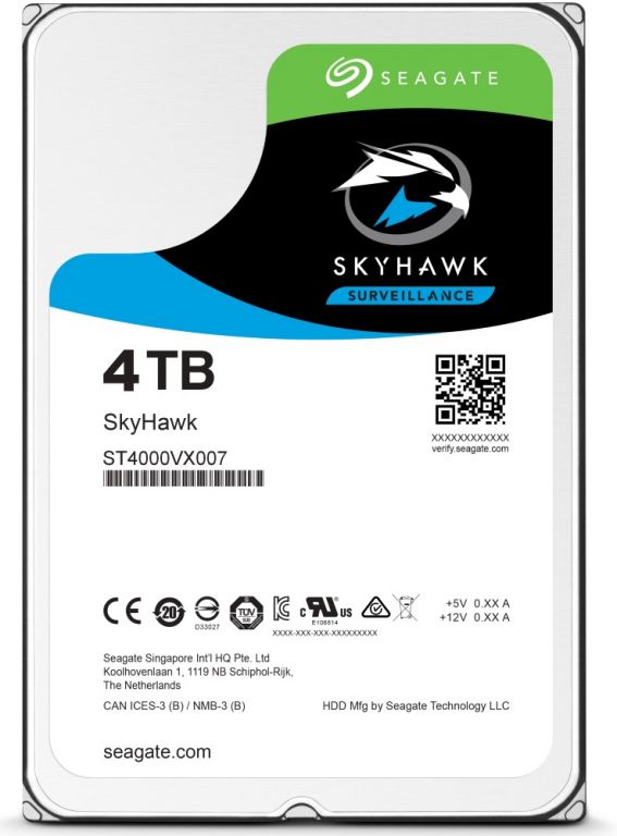 Seagate SkyHawk 4TB HDD / ST4000VX007 / Interní 3,5" / 5900 rpm / SATA 6Gb/s / 64MB