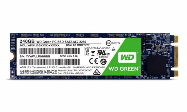 WD SSD GREEN 240GB / WDS240G2G0B / SATA 6Gb/s / Interní / M.2 / 3D NAND