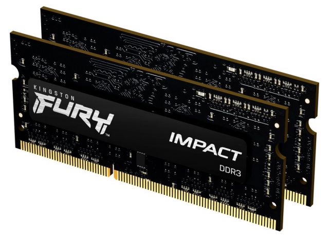 KINGSTON FURY Impact 8GB DDR3 1600MHz / CL9 / SO-DIMM / 1.35V / KIT 2x 4GB