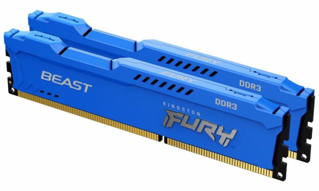 KINGSTON FURY Beast Blue 8GB DDR3 1600MHz / CL10 / DIMM / KIT 2x 4GB
