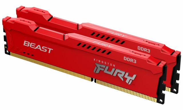 KINGSTON FURY Beast Red 8GB DDR3 1600MHz / CL10 / DIMM / KIT 2x 4GB