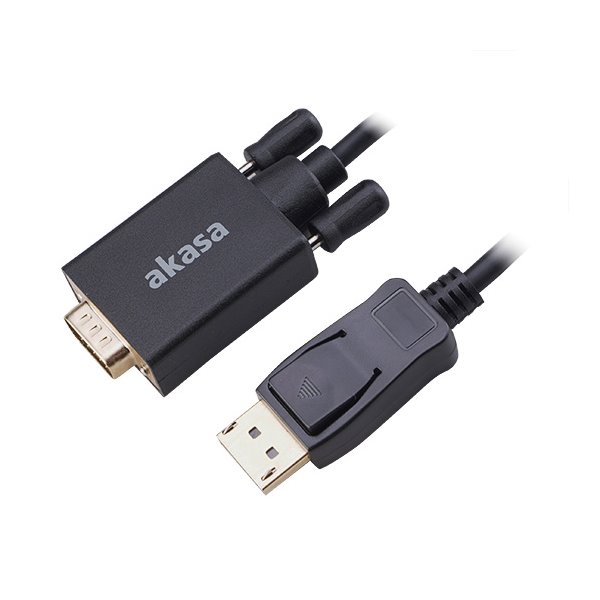 AKASA kabel k monitoru DisplayPort na VGA / AK-CBDP25-20BK / 1920x1080p@60Hz / 2m / černý