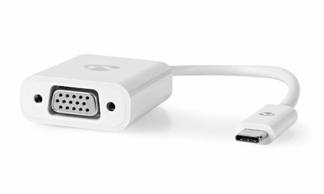 NEDIS redukční kabel s adaptérem/ USB-C zástrčka – VGA zásuvka/ bílý/ blistr/ 20cm