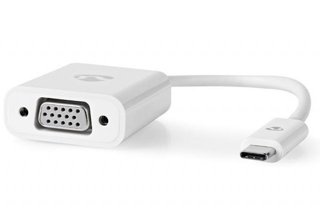 NEDIS redukční kabel s adaptérem/ USB-C zástrčka – VGA zásuvka/ bílý/ plastový sáček/ 20cm