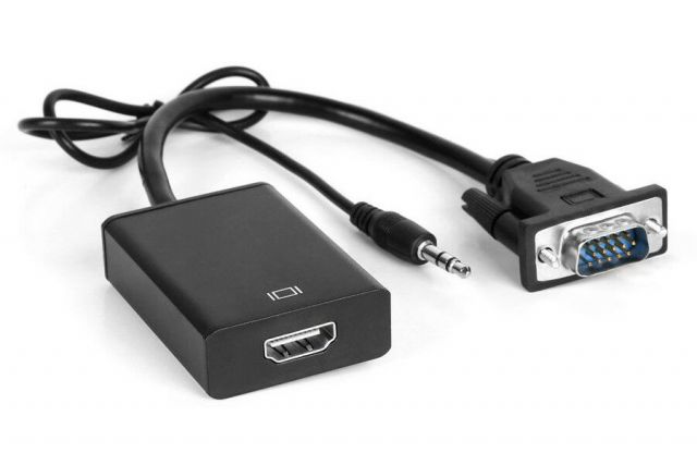 XtendLan Konvertor VGA (M) na HDMI (F), s audio propojením (jack 3,5mm), napájení přes USB micro (B), do 1080p