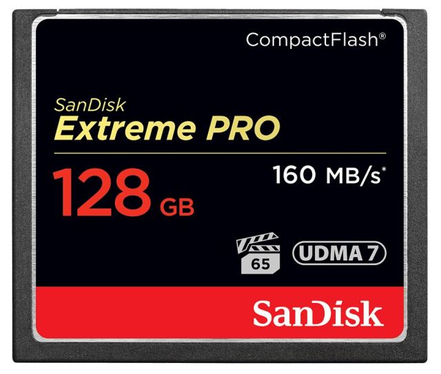 SanDisk Extreme Pro 128GB Compact Flash / VPG 65 / UDMA7 / 160mb/s