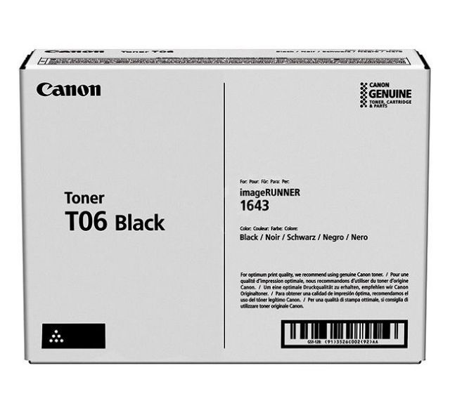 Canon toner T06, černý, 20 500str., pro ImageRUNNER 1643i, 1643iF