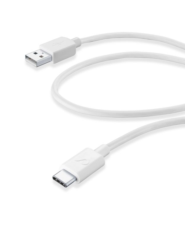USB datový kabel Cellularline s USB-C konektorem a podporou Power Delivery (PD), 60 W max, 60 cm, bílý