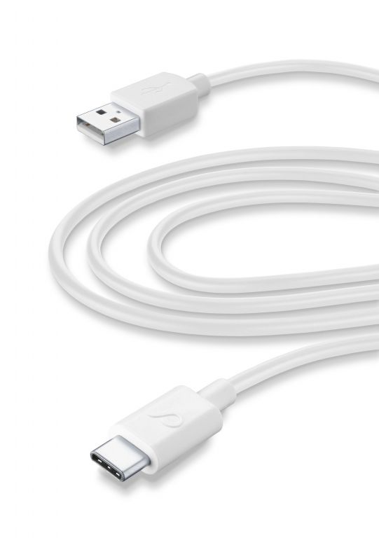 Prodloužený USB datový kabel Cellularline s USB-C konektorem a podporou Power Delivery (PD), 60W max, 3m, bílý