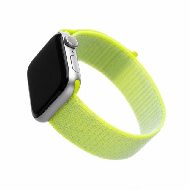 Nylonový řemínek FIXED Nylon Strap pro Apple Watch 42/44/45mm, limetkový