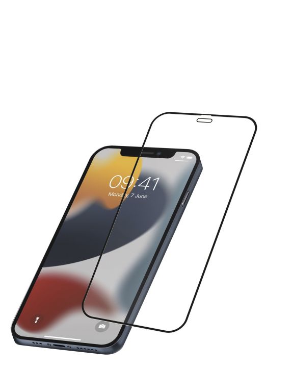 Ochranné tvrzené sklo pro celý displej Cellularline CAPSULE pro Apple iPhone 13 Mini, černé