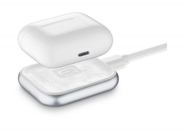 Bezdrátová nabíječka Cellularline Power Base pro sluchátka Apple Airpods/Airpods Pro, bílá