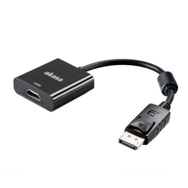 AKASA adaptér DisplayPort 1.2 (M) na HDMI(F) / AK-CBDP06-20BK / černý / 20cm
