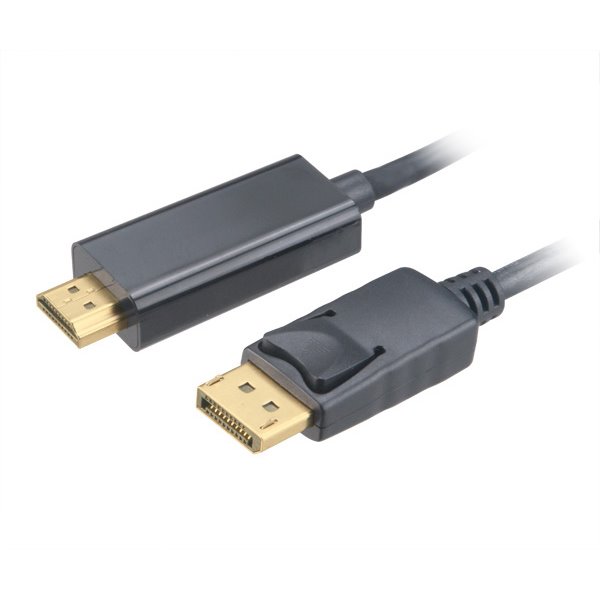AKASA kabel DipIayPort na HDMI / AK-CBDP20-18BK / 4K @60Hz / 1,8m / černý