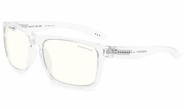 GUNNAR herní brýle INTERCEPT CRYSTAL/ průhledné obroučky / čirá skla