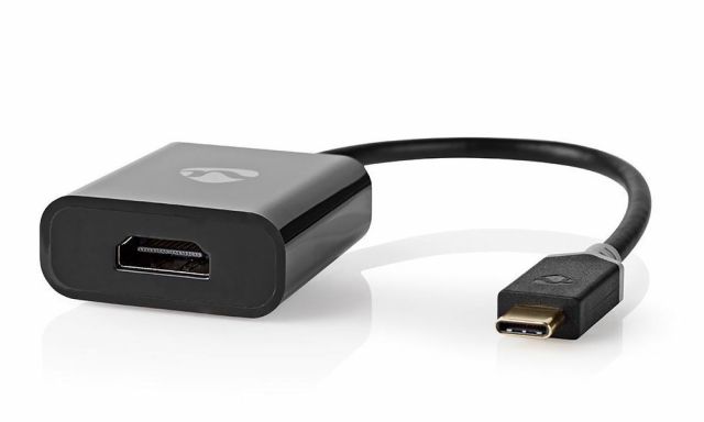 NEDIS redukční kabel s adaptérem/ USB-C zástrčka – HDMI zásuvka/ Antracit/ plastový sáček/ 20cm