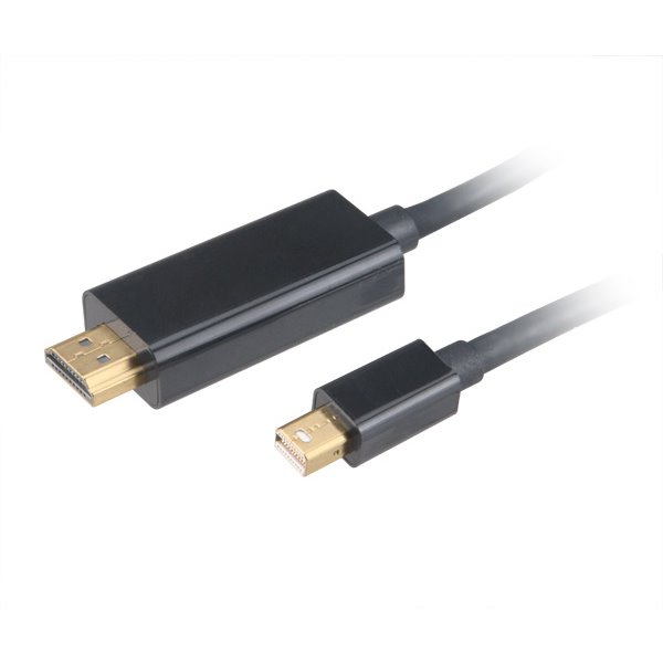 AKASA kabel mini DispIayPort na HDMI / AK-CBDP19-18BK / 4K @60Hz / 1,8m / černý