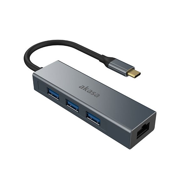 AKASA dokovací stanice 4v1 USB 3.1 Type-C / 3x USB Type-A / 1x GLAN /