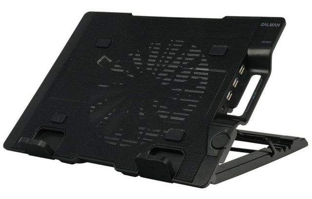 POŠKOZENÝ OBAL - Zalman chladič notebooku ZM-NS2000 / pro notebooky do 17" / naklápěcí / USB Hub / USB / černý