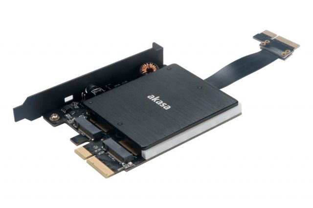 AKASA Duální RGB adaptér M.2 SSD do PCIe x4 / AK-PCCM2P-04 / podporovaná velikost SSD 2230, 2242, 2260 a 2280