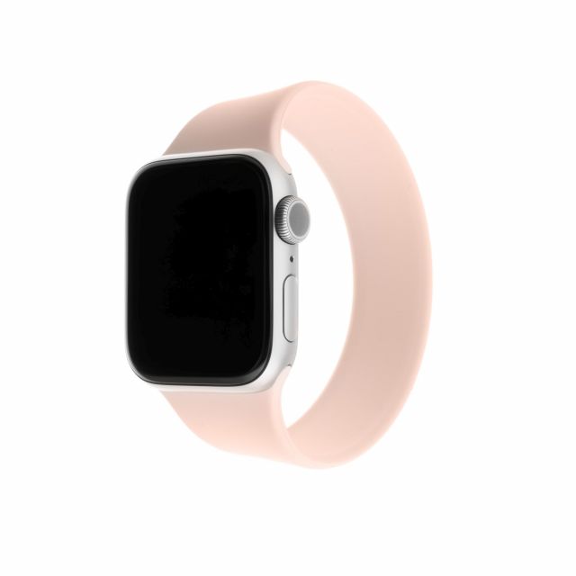 Elastický silikonový řemínek FIXED Silicone Strap pro Apple Watch 42/44/45mm, velikost S, růžový