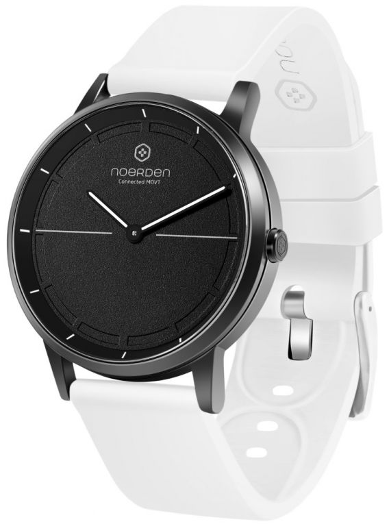 NOERDEN chytré hybridní hodinky MATE2 Black & White/ dotyk. safír. sklíčko/ 5 ATM/ výdrž až 6 měsíců/ bílo-černé/ CZ app