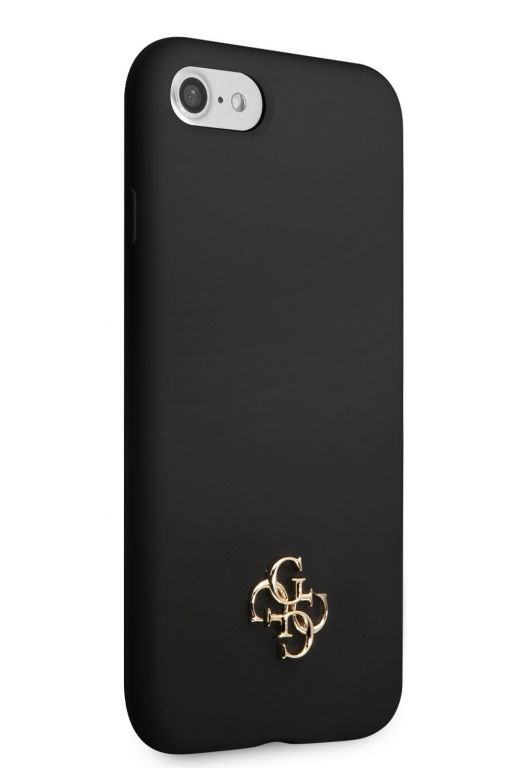 Guess 4G Silicone Metal Logo Zadní Kryt pro iPhone 7/8/SE2020/SE2022 Black