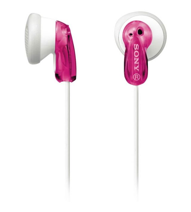 SONY peckové sluchátka do uší MDRE9LPP/ drátová/ 3,5mm jack/ citlivost 104 dB/mW/ růžová