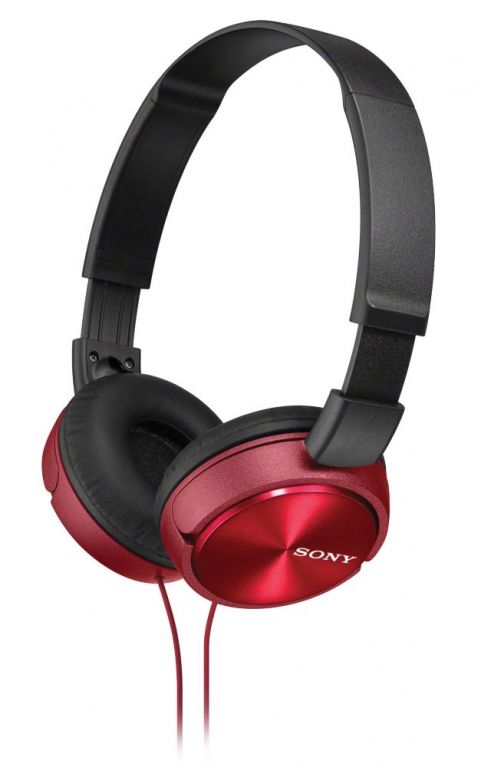 SONY sluchátka náhlavní MDRZX310R/ drátová/ 3,5mm jack/ citlivost 98 dB/mW/ červená