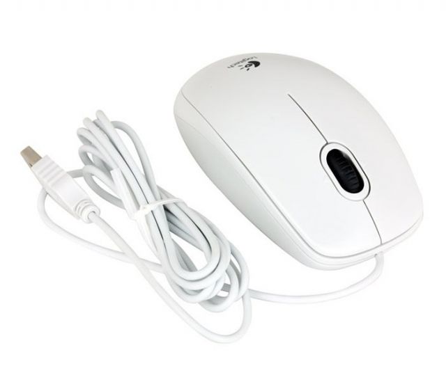 Logitech myš B100/ Drátová/ Optická/ 800dpi/ USB/ bílá