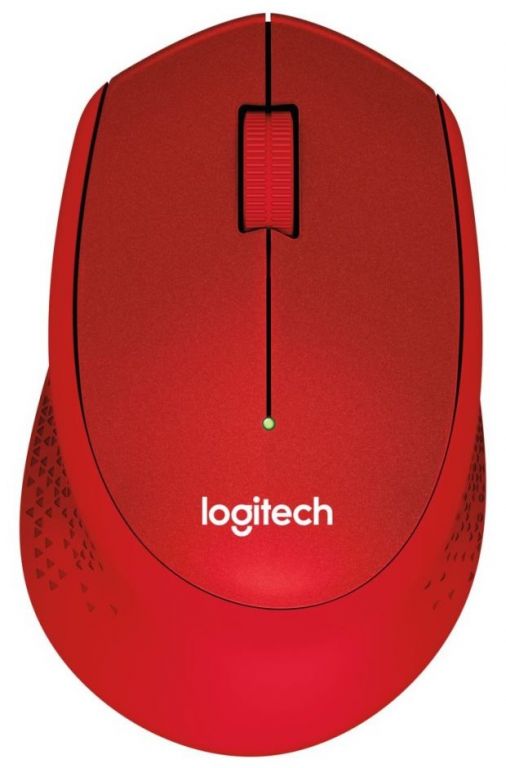 Logitech myš Wireless M330 Silent Plus / optická / bezdrátová / 3 tlačítka / červená