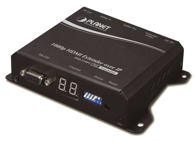 Planet IHD-210PT, HDMI video extender, vysílač, FullHD, H.264, multicast,IR, napájení PoE