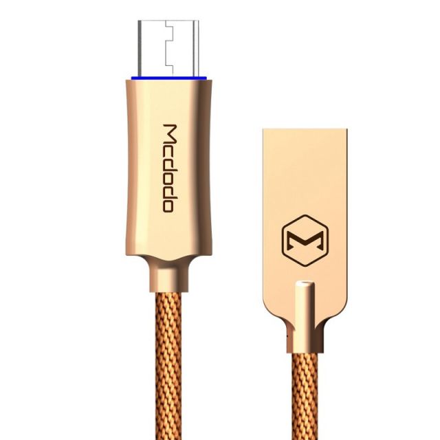 Mcdodo Knight Series Auto Disconnect USB AM To Micro USB Data Cable with QC (1 m) Gold