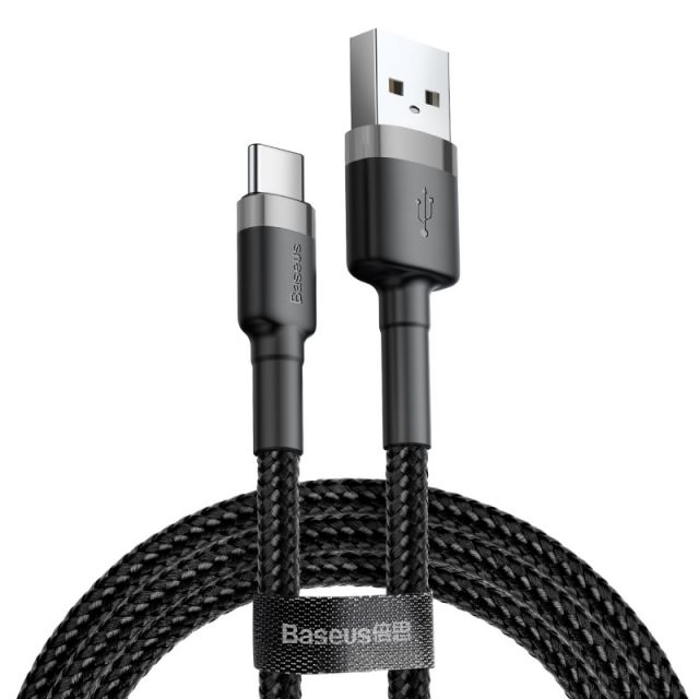 Baseus Cafule Cable USB for Type-C 3A 1M Grey + Black