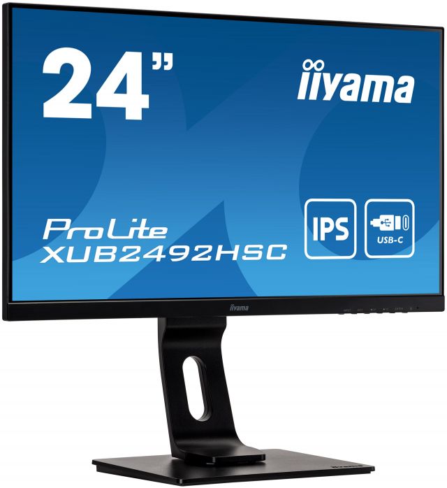 Monitor iiyama ProLite XUB2492HSC-B1 24" IPS FullHD, 4ms, 75Hz, HDMI, DisplayPort, USB-C, FlickerFree, Pivot