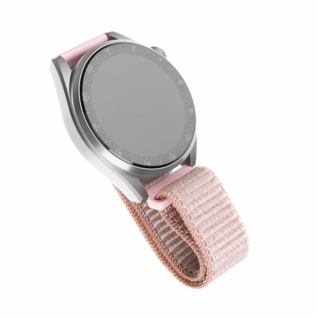 Nylonový řemínek FIXED Nylon Strap s šířkou 22mm pro smartwatch, růžově zlatý
