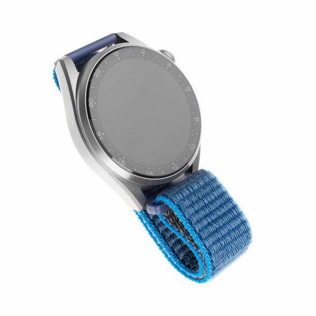 Nylonový řemínek FIXED Nylon Strap s šířkou 22mm pro smartwatch, temně modrý