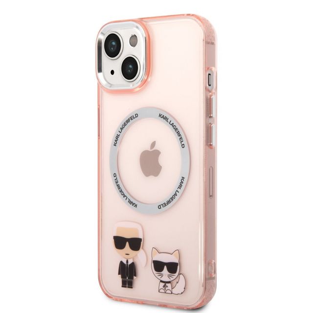 Karl Lagerfeld MagSafe Kompatibilní Kryt Karl and Choupette pro iPhone 14 Plus Pink