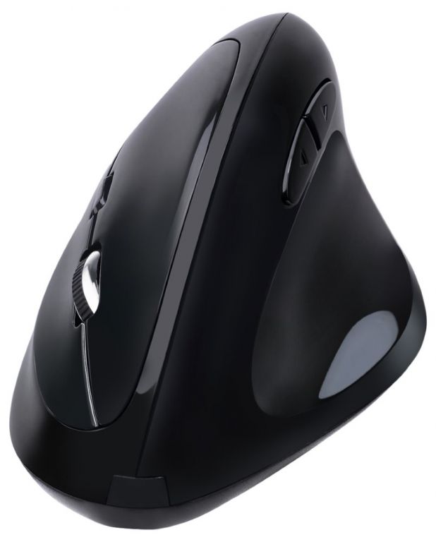 Adesso iMouse E30/ bezdrátová myš 2,4GHz/ vertikální ergonomická/ programovatelná/ optická/ 400-4800DPI/ USB/ černá