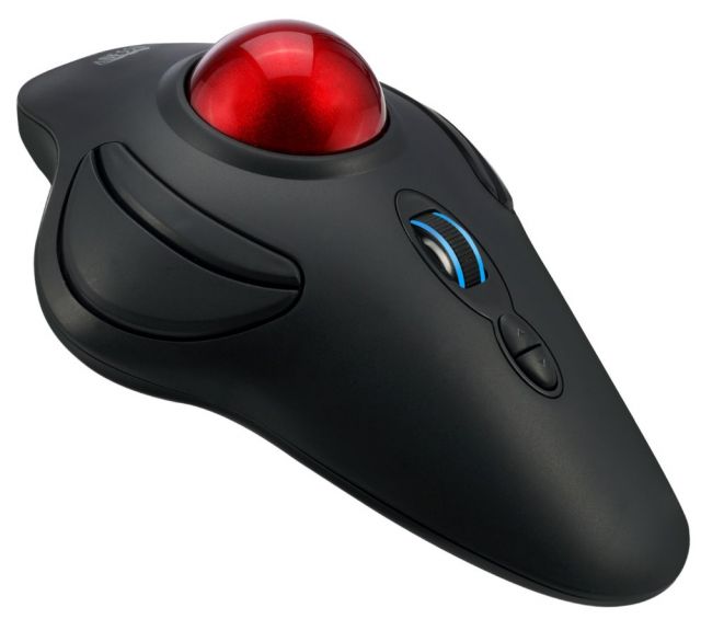 Adesso iMouse T40/ bezdrátová trackball myš 2,4GHz/ 1,5" trackball/ programovatelná/ optická/ 400-4800DPI/ USB/ černá