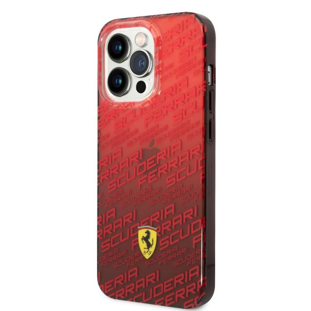 Ferrari Gradient Allover Zadní Kryt pro iPhone 14 Pro Red