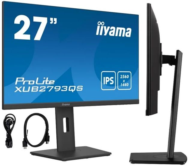 iiyama ProLite XUB2793QS-B1 27" monitor IPS, WQHD, 1ms, 75Hz, 2xHDMI, 1xDP