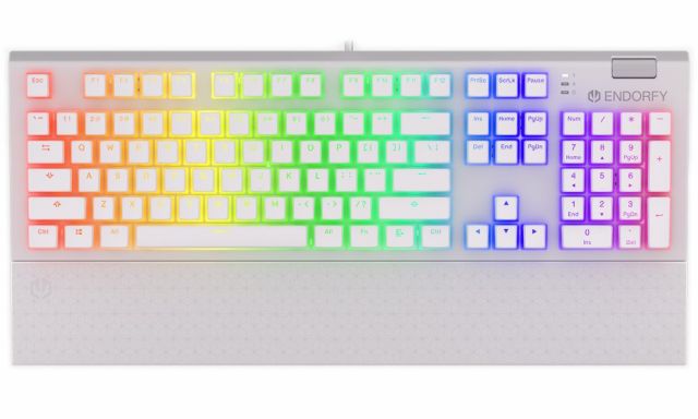 Endorfy herní klávesnice Omnis OWH Pudd.Kaihl BL RGB / USB / blue switch / drátová /mechanická/US layout/bílá RGB